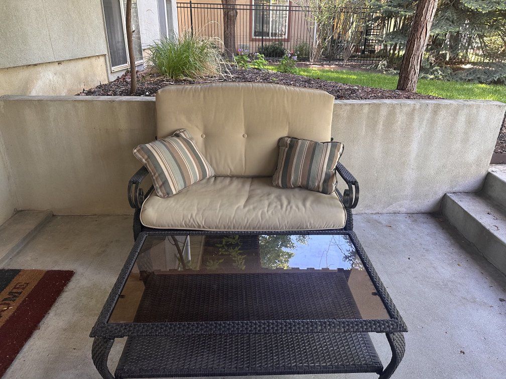 Outdoor Loveseat and Table