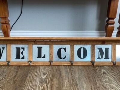 Farmhouse Welcome Wall / Entryway Shelf