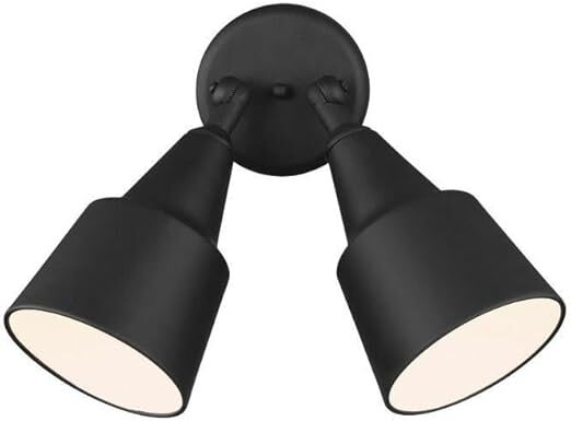 Generation Lighting Outdoor Flood Light Adjustable Swivel Aluminum Flood Light, 2-Light 240 Total Watts, 13" H x 23" W, Black