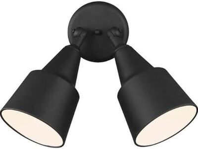 Generation Lighting Outdoor Flood Light Adjustable Swivel Aluminum Flood Light, 2-Light 240 Total Watts, 13" H x 23" W, Black