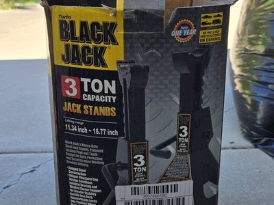 Torin Black Jack 3 Ton Capacity Jack Stands - Heavy-Duty Steel, 11.34-16.77 inch Lifting Range