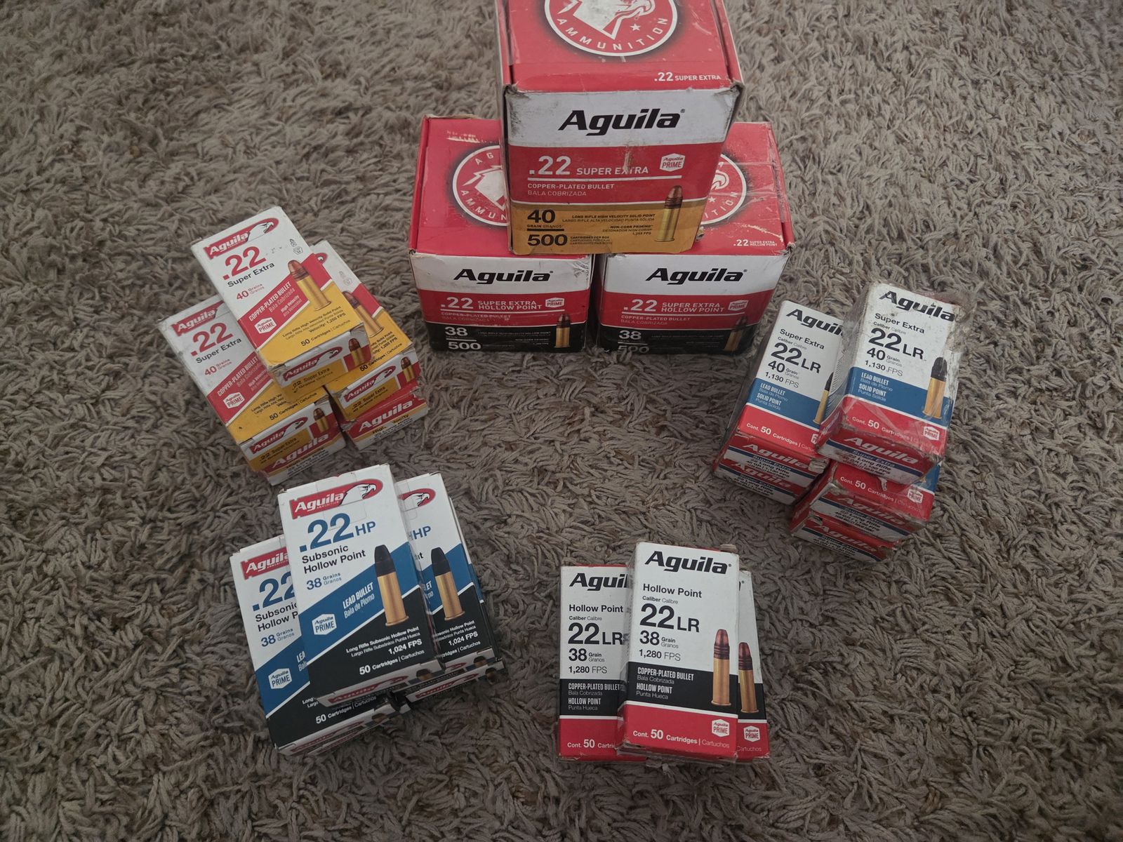 Aguila Premium 22LR Sampler Pack - Sub, Super, Varmint - 2400 rounds