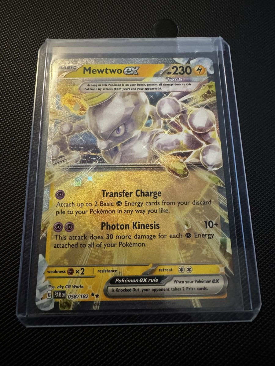 Pokemon Mewtwo ex 058/182 Paradox Rift Tera Holo Card