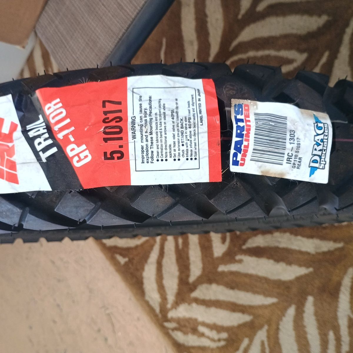 NEW IRC GP 110R  Trail Winner rear tire

fits 17 i