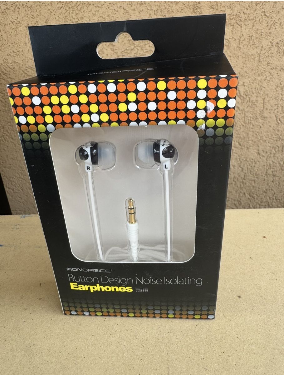 Monoprice MEP-816 Button Design Noise Isolating Earphones - White
