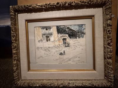 Vintage Framed Signed Original Sketch Artwork - Trampas Dated 4/16/67