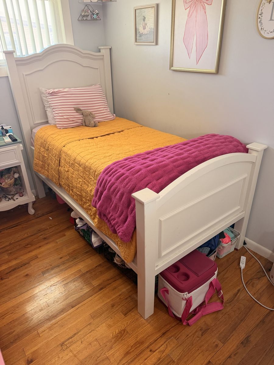 White Twin Size bed custom built