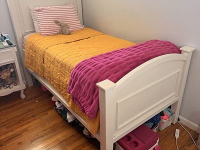 White Twin Size bed custom built