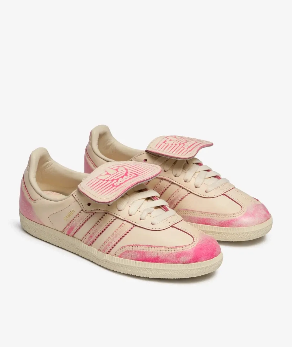 Size 5 Women's Adidas Originals Women's Samba LT Long Tongue Shoes JR5998 White Shock Pink