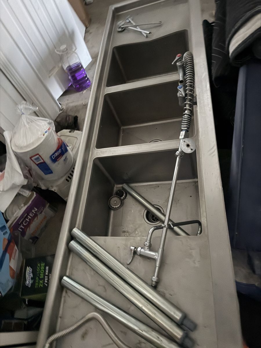 Triple industrial sink