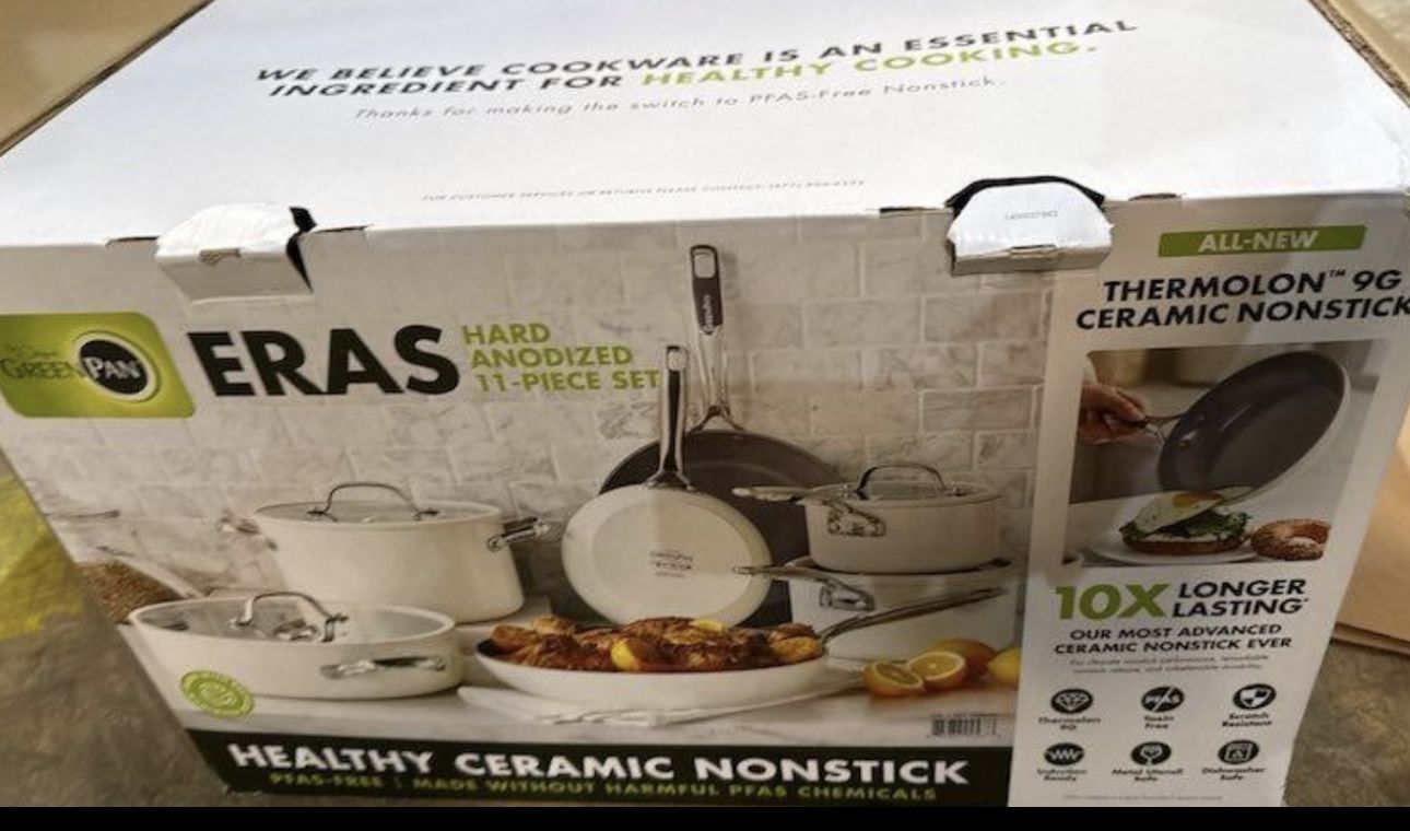Eras Ceramic Nonstick 11-Piece Cookware Set | Cloud Cream