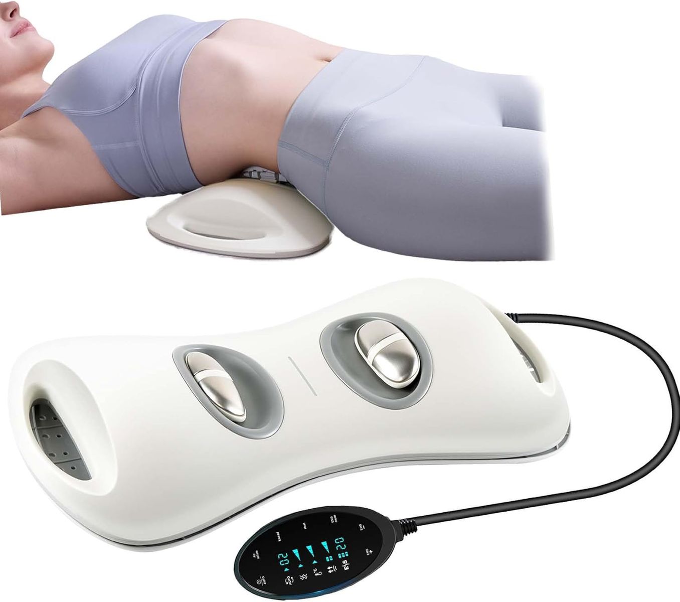 NEW Electric Lumbar Traction Device, with a Metal Massage Head Dynamic Airbag Traction, 20-Level Electrotherapy