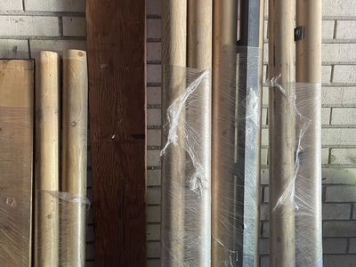 Rustic Log Wood Bed Frame Parts and Headboard