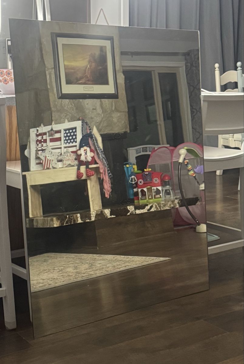 Large Frameless Wall Mirror 
