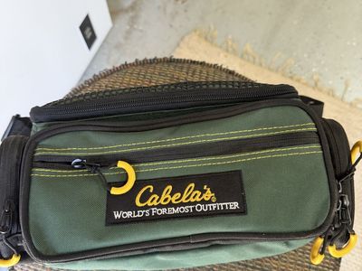 Cabela's World's Foremost Outfitter Green Fishing Tackle Bag with Storage Box