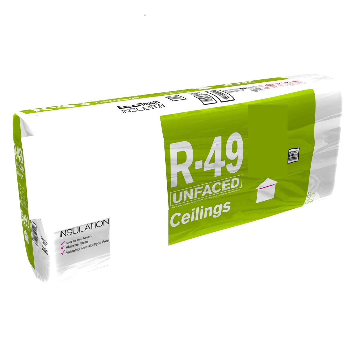 SAVE >60%! NEW R49 Fiberglass Batt Insulation - 16" W x 48" L x 14" D - 32 sq. ft./bag - Factory Seconds