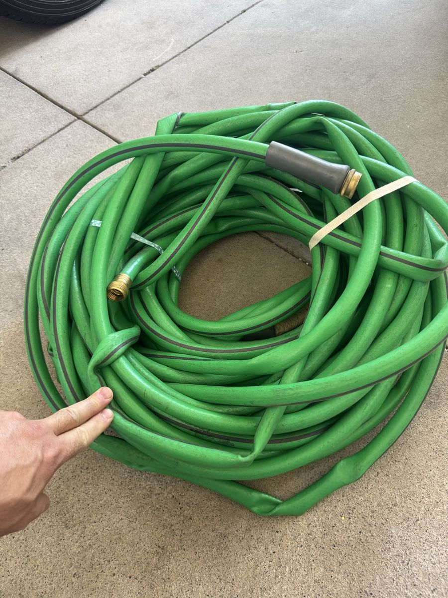 Green Heavy-Duty Garden Hose with Brass Fittings - 100ft
