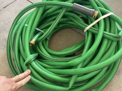 Green Heavy-Duty Garden Hose with Brass Fittings - 100ft