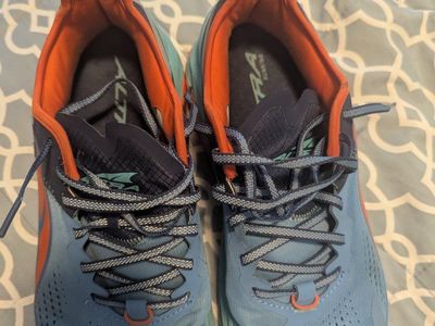 Altra Men's Trail Running Shoes Size 10 Blue Orange Vibram Megagrip
