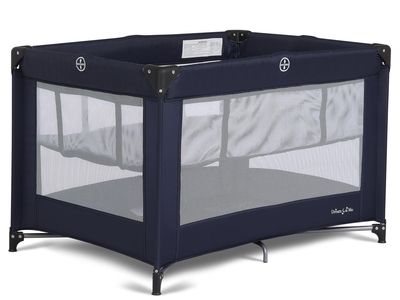 New Portable Playard with Bassinet - 360° Mesh Visibility, Quick Folding Travel Friendly Design