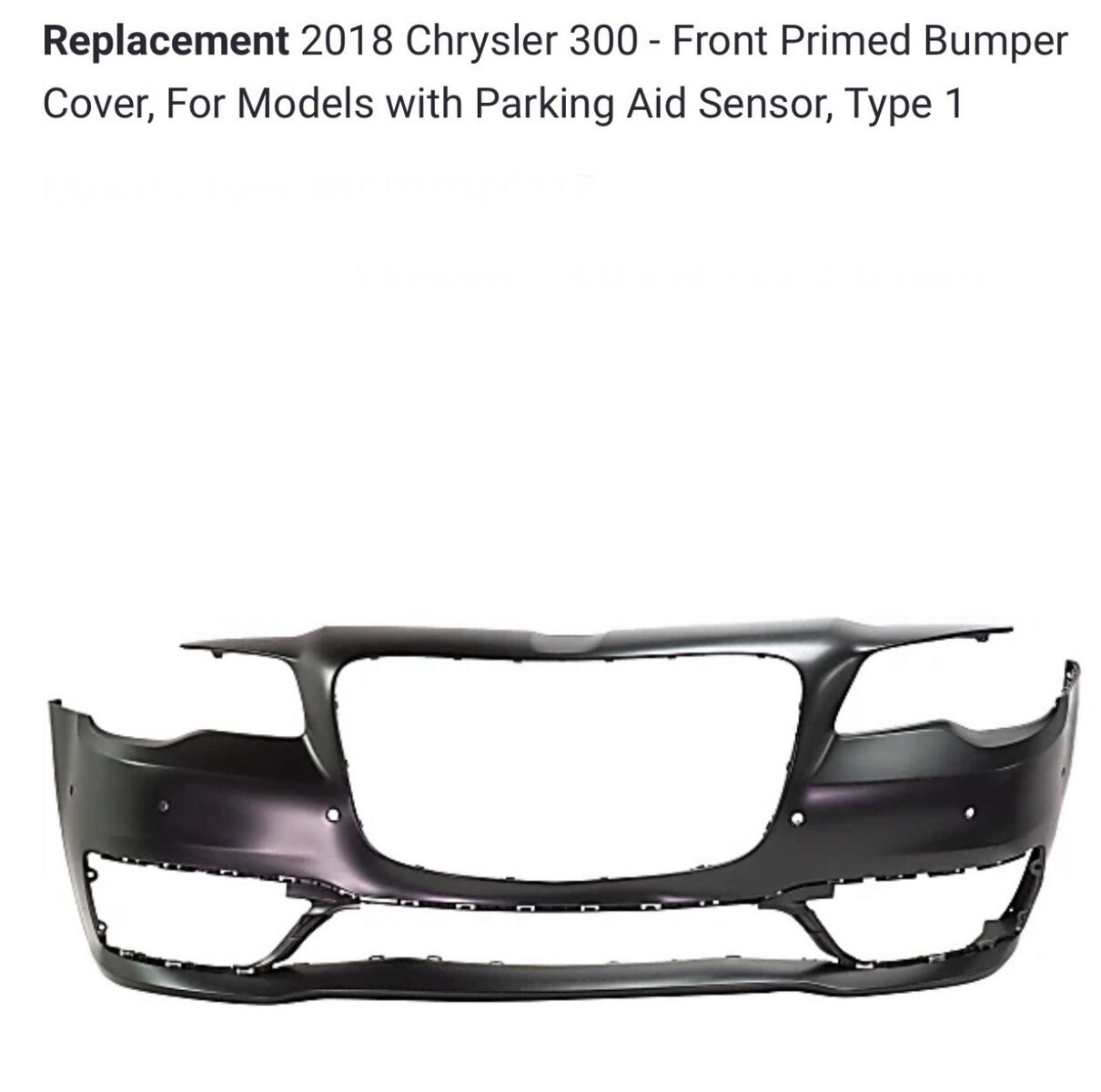 Chrysler 300s 2018 front bumper