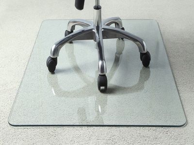 Glass panel under the wheelchair