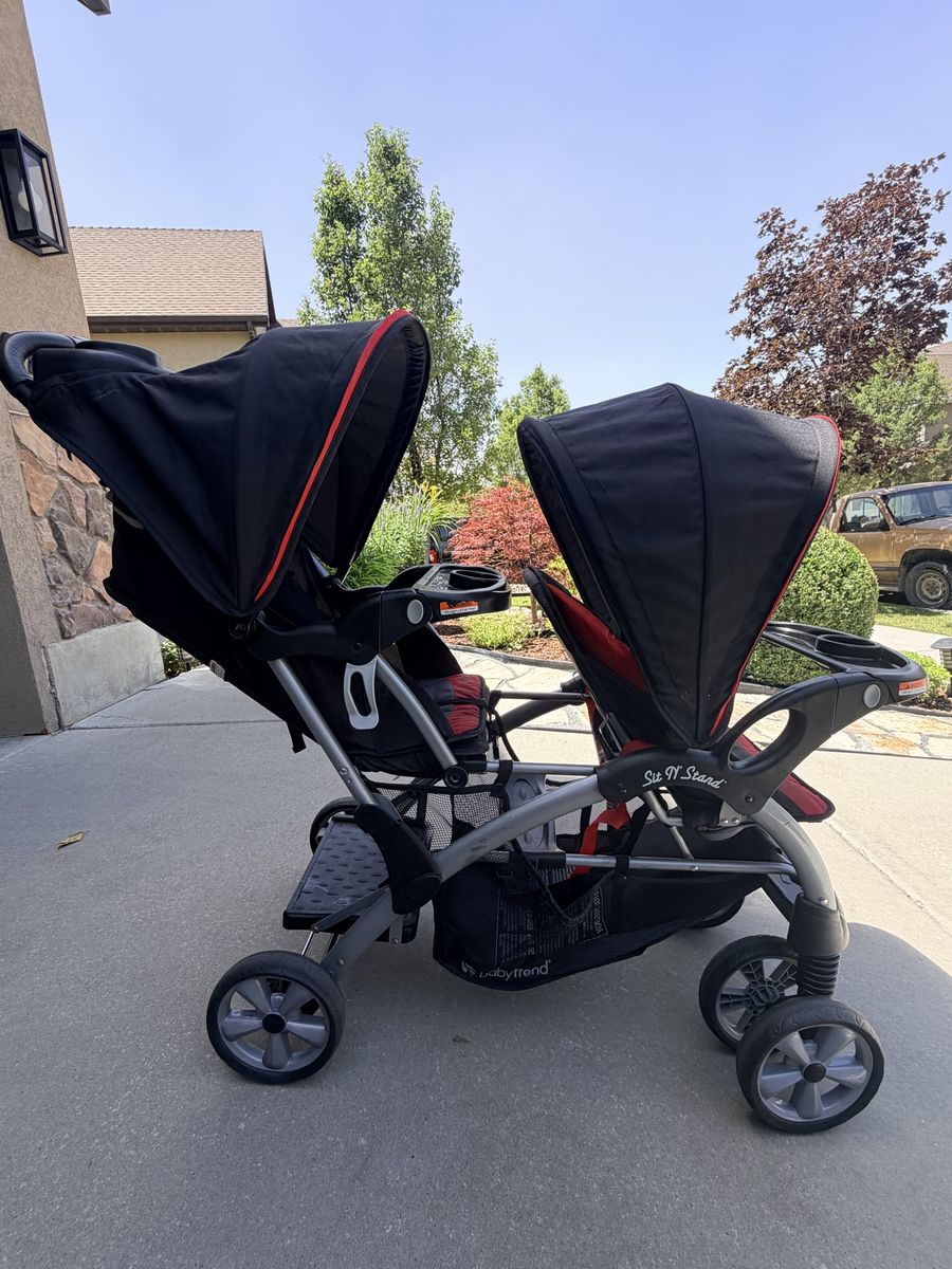 Baby Trend Sit N' Stand Double Stroller - Black/Red
