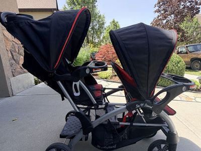 Baby Trend Sit N' Stand Double Stroller - Black/Red