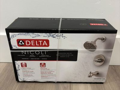 NEW- Nicoli H2OKinetic Slim Handle Single-Handle 5-Spray Tub and Shower Faucet 1.75 GPM in Brushed Nickel Valve Included