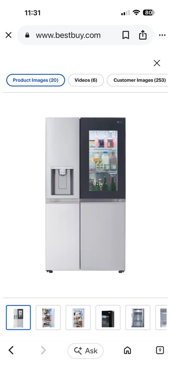 LG 26.8 cu ft Side by Side Refrigerator - Stainless Steel