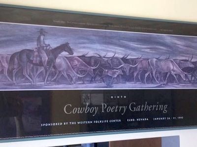 Framed 1993 Ninth Cowboy Poetry Gathering Poster