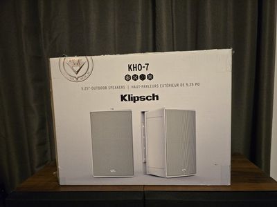 Klipsch KHO-7 5.25" Outdoor Speakers White Weatherproof Pair in Box