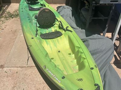 Emotion Two-Person Sit-On-Top Kayak - Lime Green Tandem Recreational Kayak with Seats