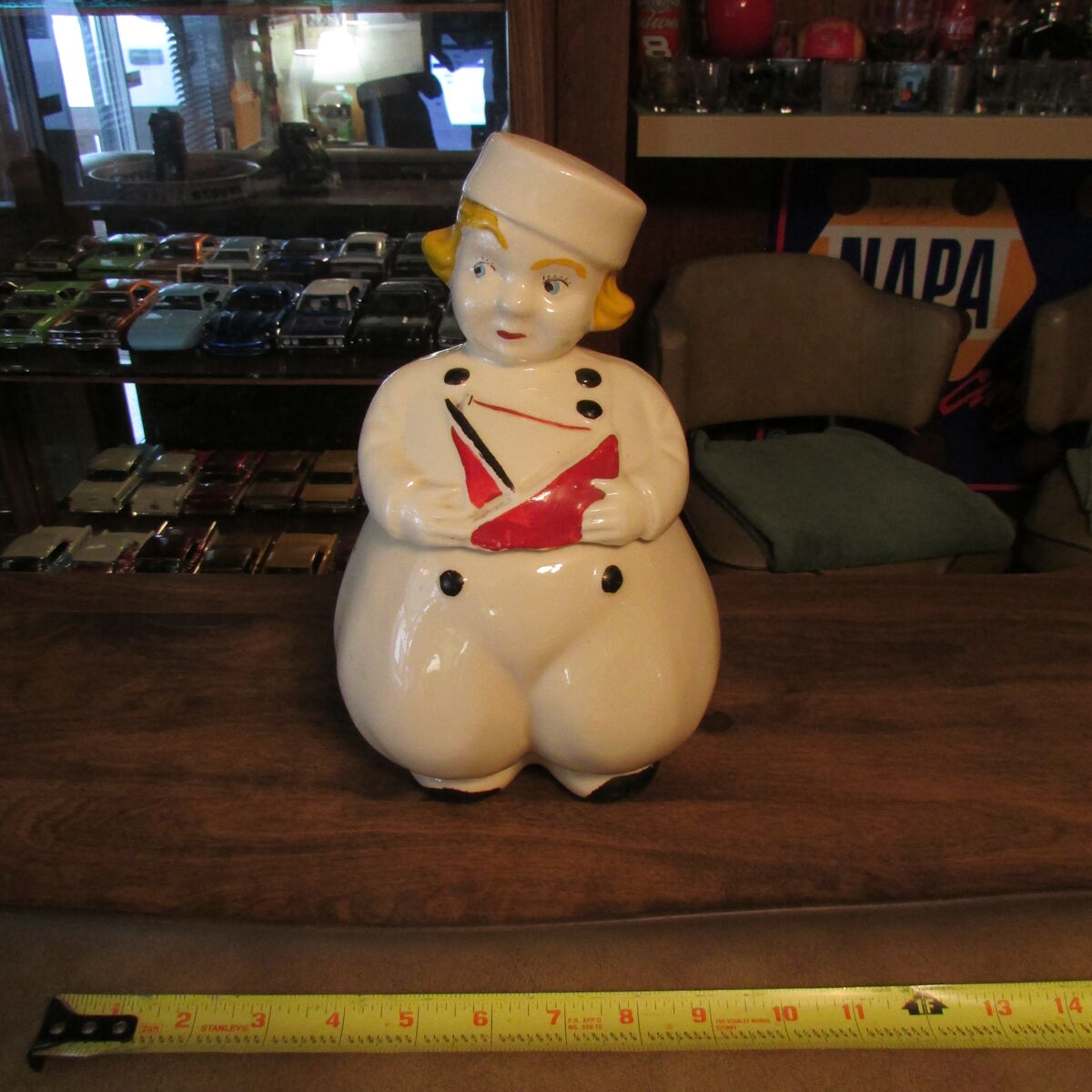 1940's Ceramic Dutch Boy W/Boat Cookie Jar
