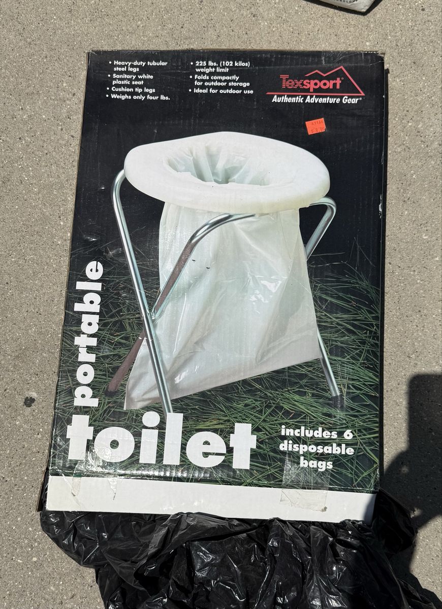 Camping Portable Camp Toilet with Steel Legs