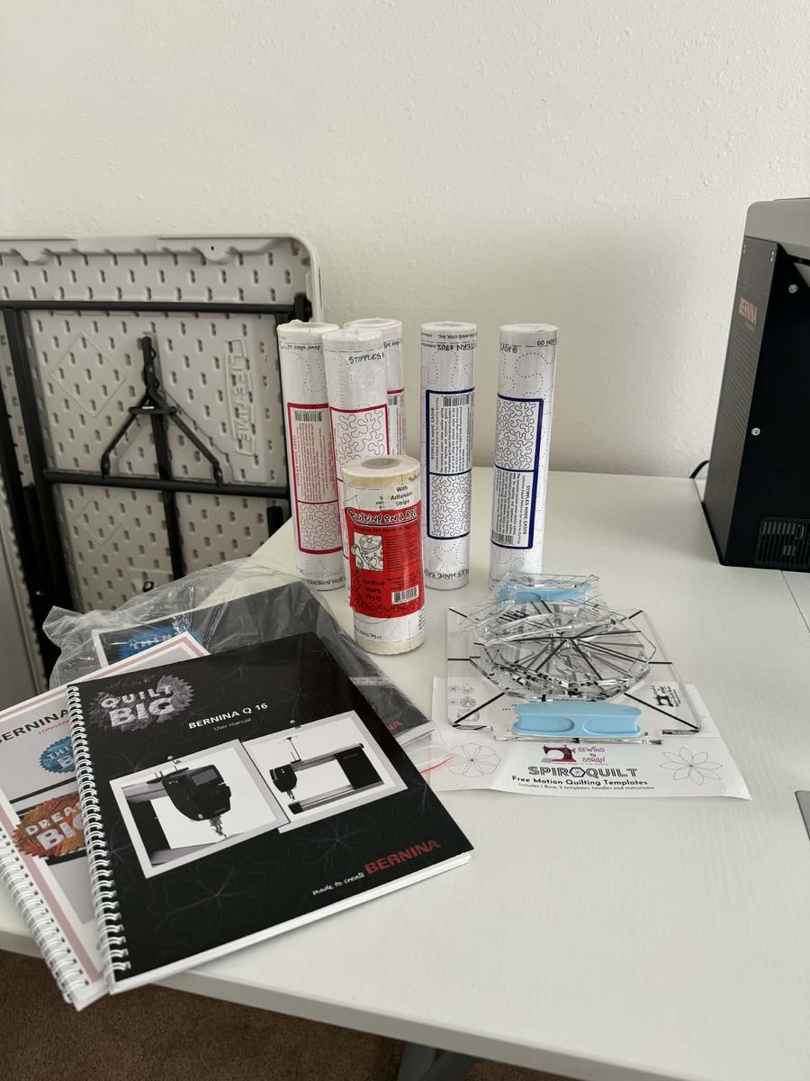 Bernina Q16 long arm quilting machine and table