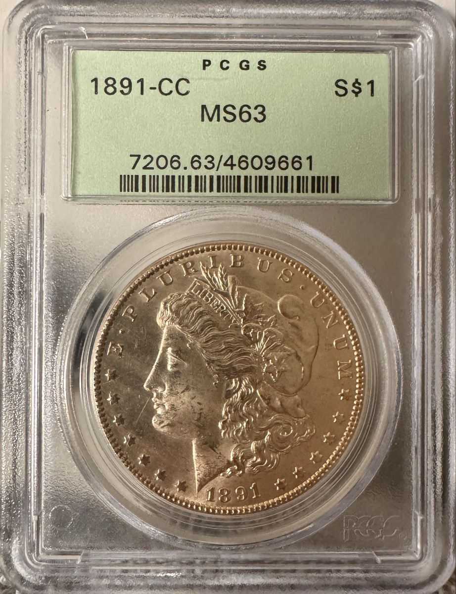 1891-CC Morgan PCGS OGH MS63