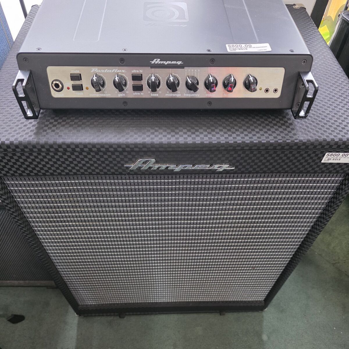 ampeg head and cab combo
