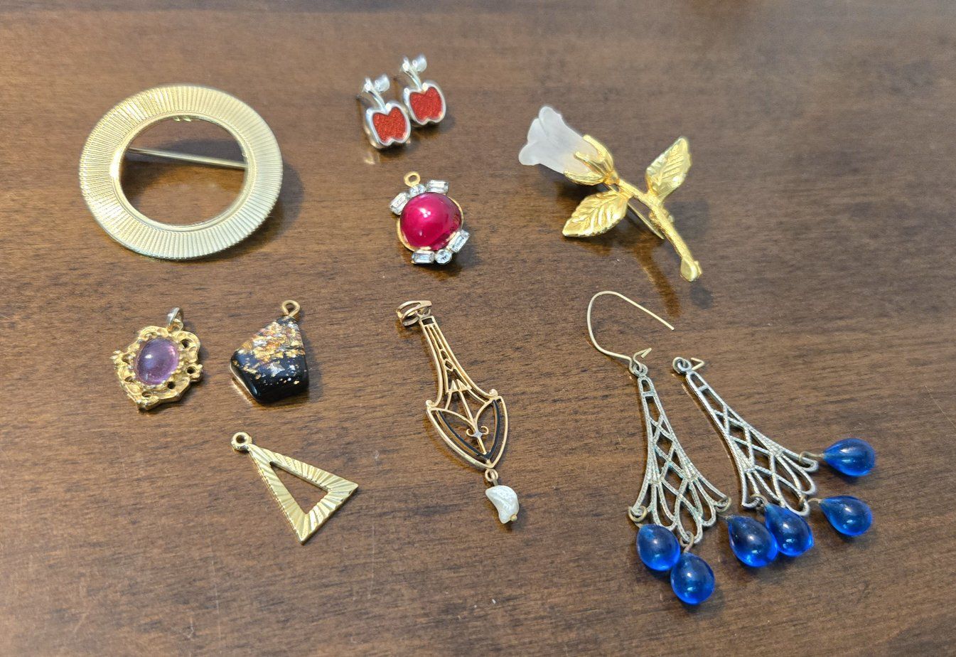 Vintage Jewelry Lot - Earrings, Pendants, Pins & Brooches