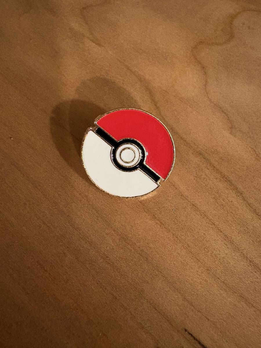 Red & White Poké Ball Enamel Pin - Gold Tone Backing - Collectible Accessory
