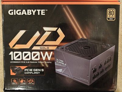 Gigabyte Ultra Durable PCIe 5.0 1000W fully modular PC PSU / power supply (80 Plus Gold)