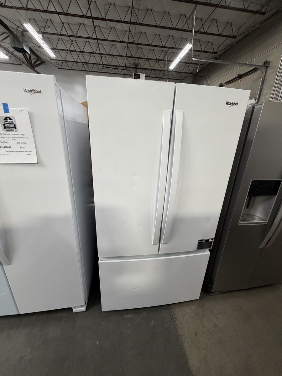 NEW WHIRLPOOL 31 C FT WHITE FRENCH DOOR FRIDGE