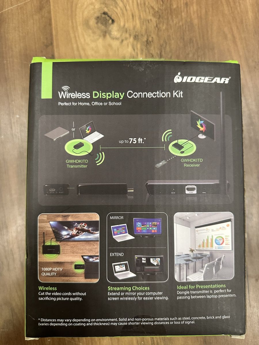 IOGEAR GWHDKITD Wireless Display Connection Kit 1080p HDTV Transmitter Receiver