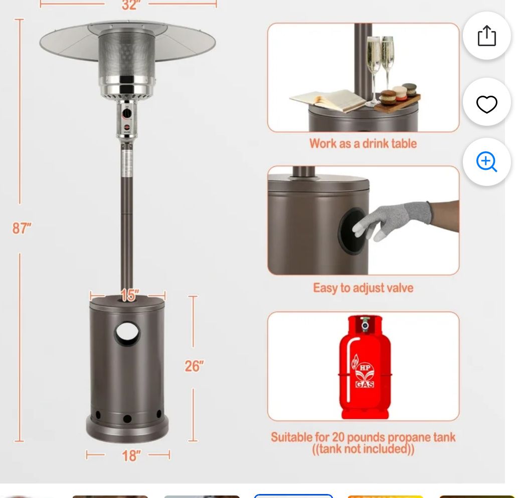 NEW HIKOLITY 50,000 BTU GAS HEATER (BROWN)