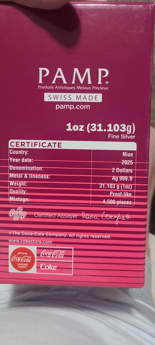 Pamp 1oz silver cherry coke