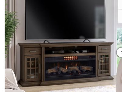 Tresanti Everett 74" TV Console Fireplace TV Stand
