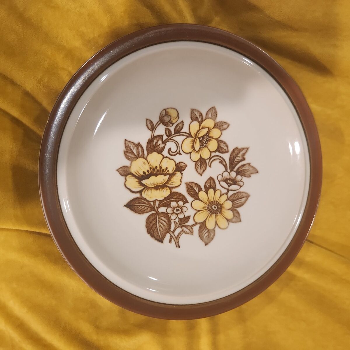 6 pc MCM Yellow Brown Blossoms Sierra Stoneware 10