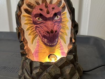 New In Box 3D Dragon Lamp - Color-Changing Illusion Light Sculpture with Moving Eyes