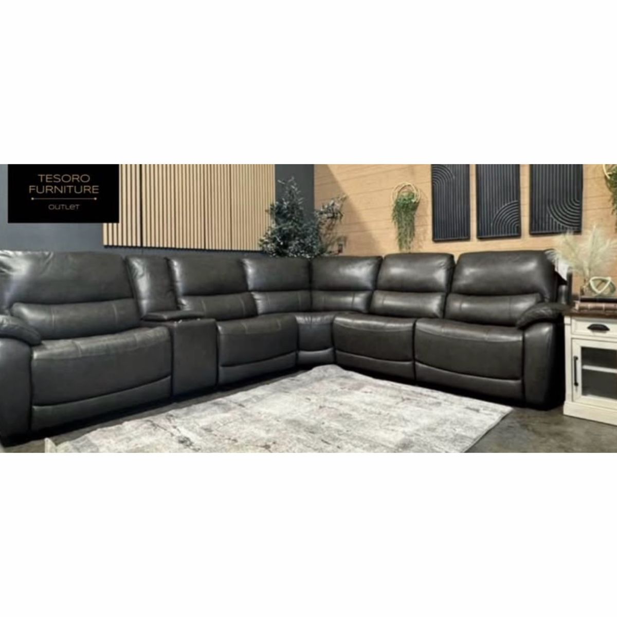 WYLDER LEATHER RECLINER SECTIONAL WE OFFER DELIVERY