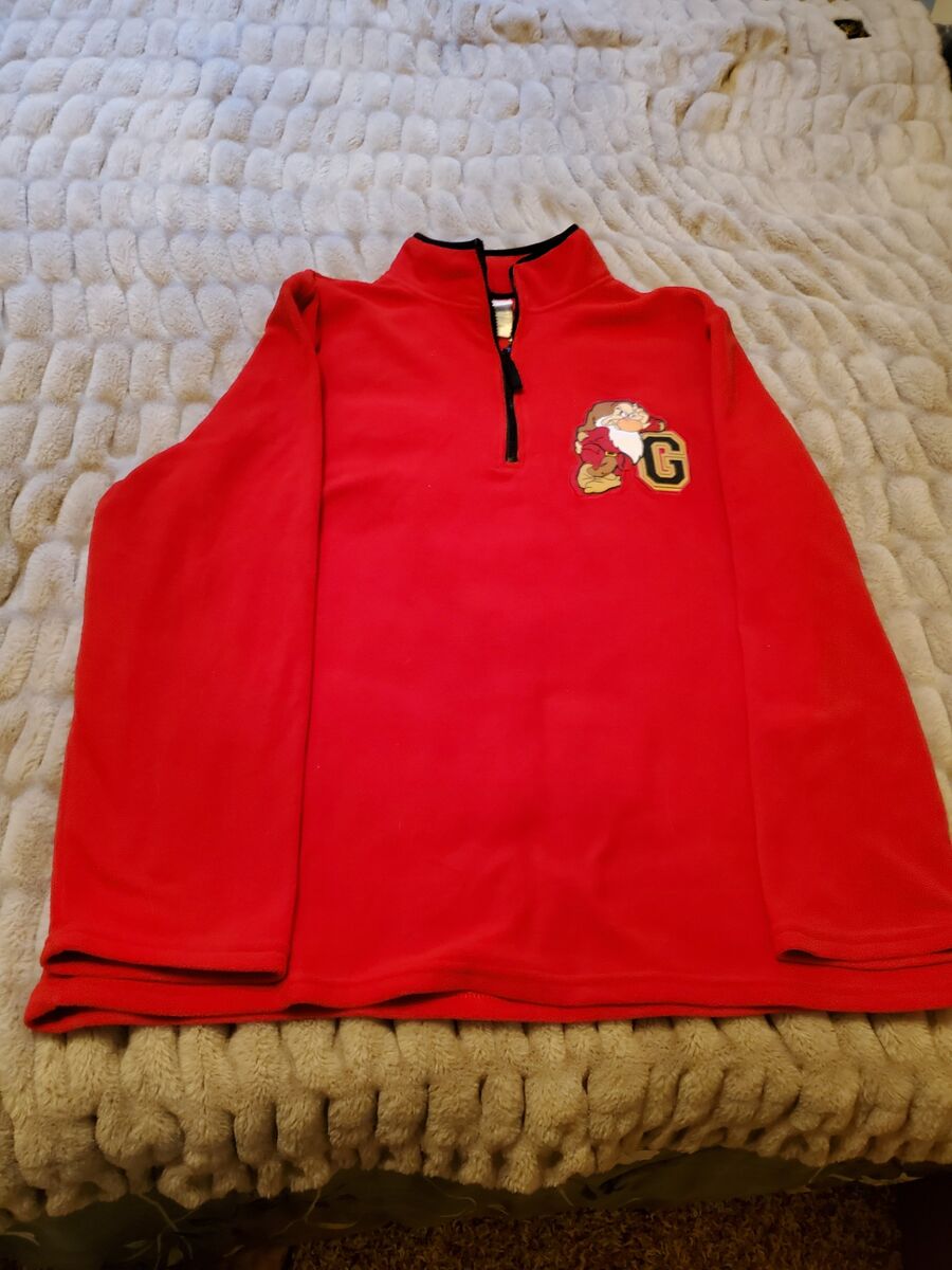 Disney 1/4 zip pullover with Grumpy on the left breast.
